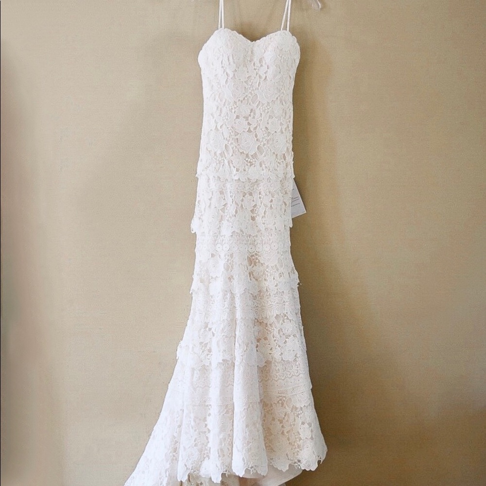 Martina Liana Venice Lace Ivory/Blush Wedding Gown